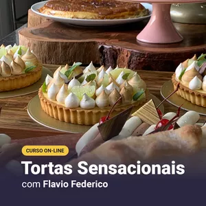Imagem de capa para o Curso online Tortas Sensacionais com Flavio Federico