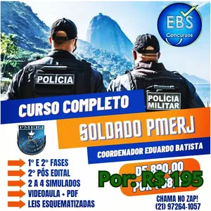 Imagem de CURSO COMPLETO PARA SOLDADO DA PMERJ 2023  criado por EBS Concursos na hotmart