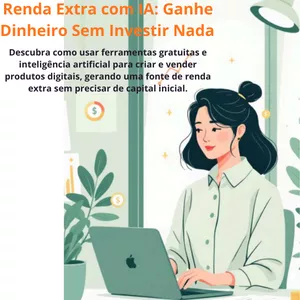 Imagem de capa para o Ebook Crie Seu Primeiro Produto Digital com IA e Comece Sua Renda Extra Sem Investimento