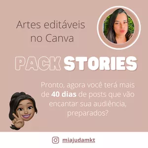 Imagem de capa para o Curso online CANVA PACK STORIES Mi Ajuda+