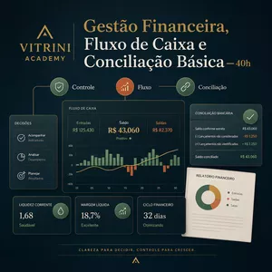 Imagem do curso Gestão Financeira, Fluxo de Caixa e Conciliação Básica — 40h  