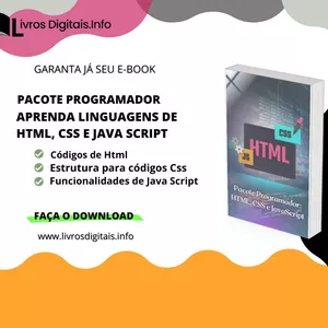 Imagem de capa para o Ebook Pacote Programador HTML, CSS e JavaScript