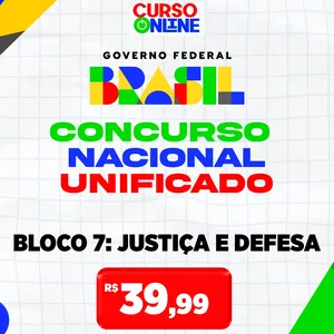 Imagem de capa para o Ebook Apostila CNU 2025 - Bloco 7 – Justiça e Defesa