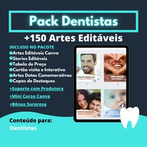Imagem de capa para o Ebook Pack Dentistas Canva