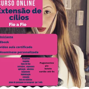 Curso Curso de Extenção de Cílios Fio a Fio