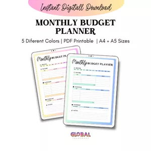 Cover image for Ebook Monthly Budget Template Printable, Paycheck Budget Printable, Budget Binder, Budget Planner, Budget Template A4 A5 Letter PDF