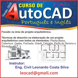 Imagem do curso Curso AutoCAD Português e Inglês + Noções básica de desenho
