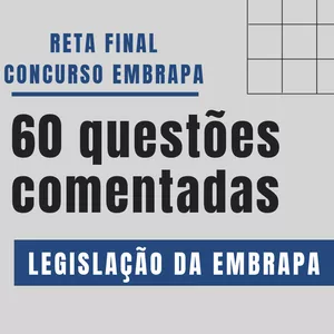 Imagem de capa para o Ebook Seleção de questões - LEGISLAÇÃO EMBRAPA