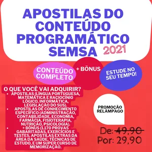 Imagem de capa para o Curso online CONTEÚDO COMPLETO CONCURSO SEMSA 2021