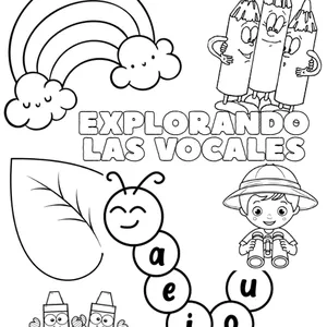 Imagen de portada para Ebook Coloreando y Explorando las vocales