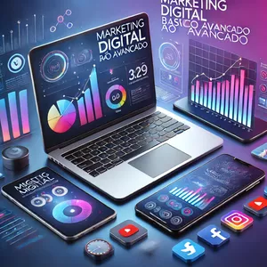Imagem de capa para o Ebook Marketing Digital: BÁSICO AO AVANÇADO 