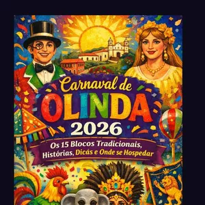 Imagem de capa para o Curso online Carnaval de Olinda 2026 : Os 15 Blocos Tradicionais, Histórias, Dicas e Onde se Hospedar