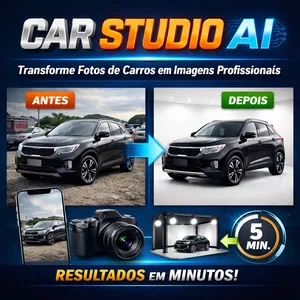 Imagem de capa para o Curso online Car Studio AI — Transforme Fotos de Carros em Imagens Profissionais de Estúdio em Minutos