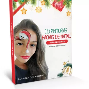 Imagem de capa para o Ebook 10 PINTURAS FACIAIS DE NATAL PARA INICIANTES - Passo a passo visual