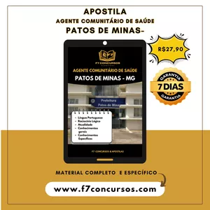 Imagem de capa para o Ebook Apostila Agente Comunitário de Saúde de Patos de Minas - MG