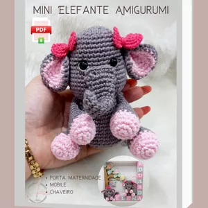 Imagem de capa para o Ebook RECEITA PDF MINI ELEFANTE AMIGURUMI 1OCM