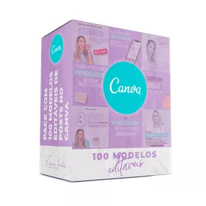 Imagem de capa para o Curso online  Pack com 100 Posts Editáveis