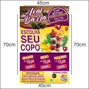 Imagem de capa para o Curso online  TOTALMENTE EDITÁVEL Super Banner 70 X 45 – Açaí e Açaiteria  [CDR e PDF] CorelDraw