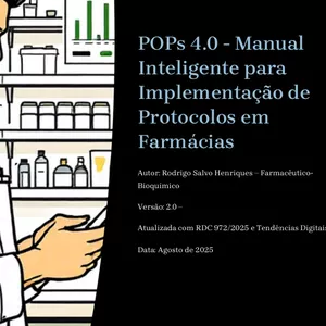 Imagem de capa para o Ebook POPs 4.0 - Manual  Inteligente para  Implementação de  Protocolos em  Farmácias
