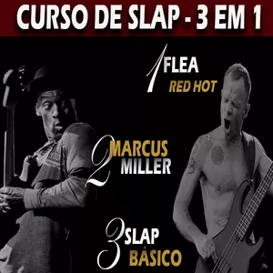 Imagem CURSOS DE SLAP (3 EM 1) - FLEA (RED HOT CHILLI PEPPERS) + MARCUS MILLER + BÁSICO 