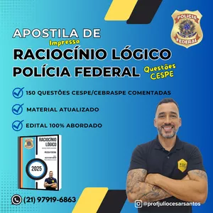 Imagem de capa para o Curso online Apostila Impressa de Raciocínio Lógico - CESPE - Questões Comentadas