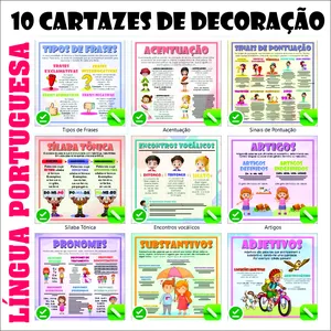 Imagem de capa para o Ebook 10 Cartazes decorativos e explicativos de Língua Portuguesa