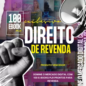 Imagem de capa para o Ebook 100 E-books PLR Prontos para Revenda