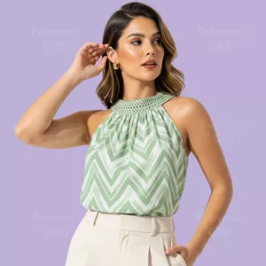 Imagen de portada para Ebook Blusa cuello halter fruncido 2166