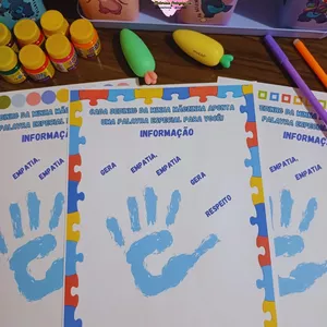 Imagem de capa para o Ebook 💜Atividades dia mundial de Conscientização do Autismo Carimbo com a Mãozinha 💜1