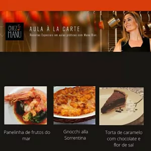 Imagem principal do produto Aula À La Carte: Panelinha de frutos do mar, Gnocchi alla sorrentina, Torta de caramelo com chocolate e flor de sal