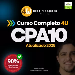 Imagem de capa para o Curso online CPA10 - CURSO COMPLETO - 4U Certificações