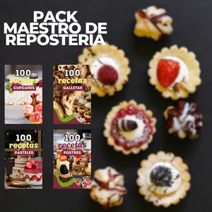 Imagen de portada para Ebook Pack Maestro de Repostería – 400 Recetas Dulces en 4 Recetarios