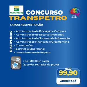 Imagem de capa para o Curso online Flash Cards - Concurso Transpetro - Cargo Administração