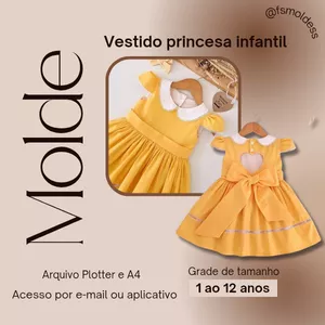 Imagem de capa para o Ebook Molde vestido princesa infantil 