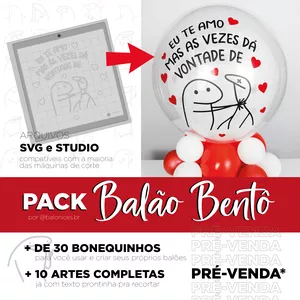 Imagem de capa para o Curso online Pack Balão Bentô Meme Flork | SVG e STUDIO | Arte digital para balões 