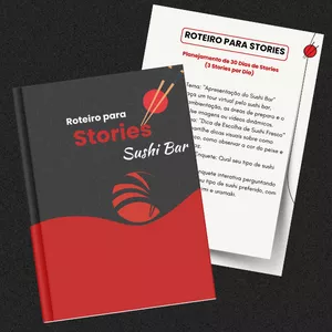 Imagem de capa para o Ebook ROTEIRO 30 DIAS DE STORIES SUSHI BAR