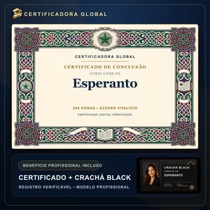 Imagem do curso 🔥 BOLSA 100% [APLICADA] - [MATRÍCULA] CURSO DE FORMAÇÃO EM ESPERANTO - ACESSO VITALÍCIO - CRACHÁ BLACK + REGISTRO - CASHBACK R$ 25 - BÔNUS APOSTILA EXTRA - FP