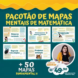 Imagem de capa para o Ebook Pacotão de Mapas Mentais de Matemática Fundamental II 
