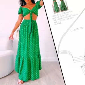 Imagem de capa para o Ebook Molde Conjuntinho Top + Saia Longa Verão (P ao GG)