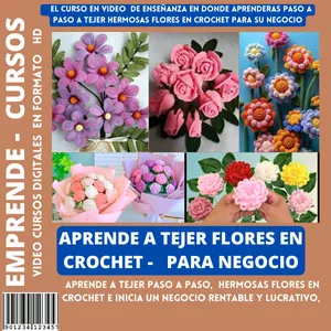 Imagen de portada para Curso online APRENDER A TEJER FLORES EN CROCHET PARA NEGOCIO +  BONUS DE OBSEQUIO