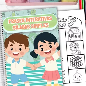 Imagem de capa para o Ebook  Frases Interativas Sílabas Simples de A a Z