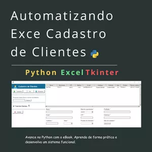 Imagem de capa para o Ebook Automatizando Excel com Python: Cadastro de Clientes