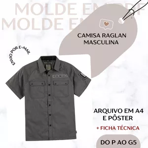 Imagem de capa para o Ebook Camisa Raglan Masculina - Molde em PDF