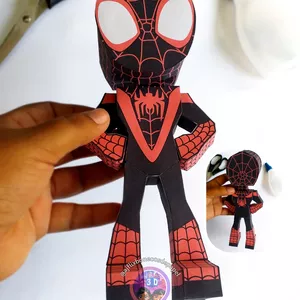 Imagem de capa para o Ebook Homem aranha Miles (Spidey) - Boneco de papel papertoy