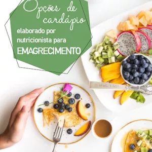 Imagem de capa para o Ebook Opções de cardápio elaborado por nutricionista para emagrecimento