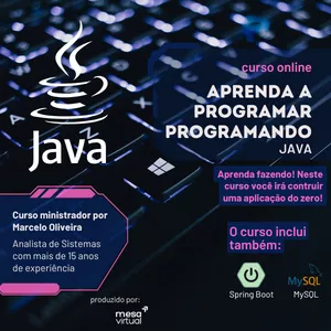 Imagem de capa para o Curso online Aprenda a Programar Programando - Java