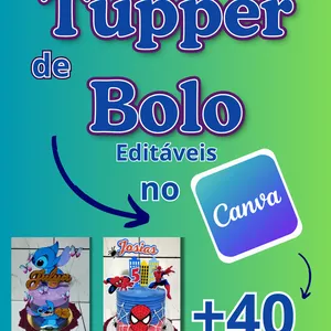 Imagem de capa para o Curso online PACOTE COM +40 TOPPERS DE BOLO DIGITAIS EDITÁVEIS NO CANVA
