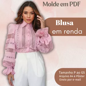 Imagem de capa para o Ebook MOLDE EM PDF BLUSA EM RENDA 