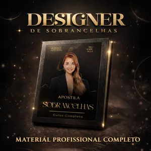 Imagem de capa para o Ebook Apostila de Design de Sobrancelhas Editável no Canva + Kit Bônus para Ministrar Cursos