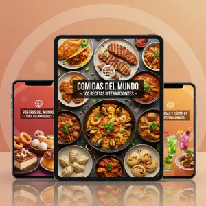Imagen de portada para Ebook Comidas del Mundo – 100 Recetas Internacionales que Encantan a Todos